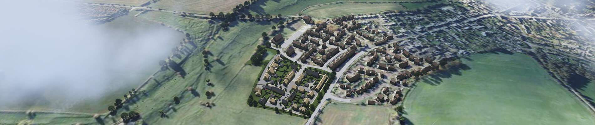 Aerial view of strategic land site